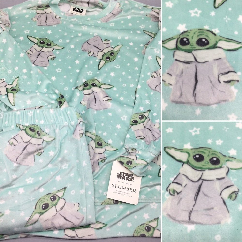 Star Wars Slumber Baby Yoda Minky Soft Pajama Jogger Set Green Munki S M L